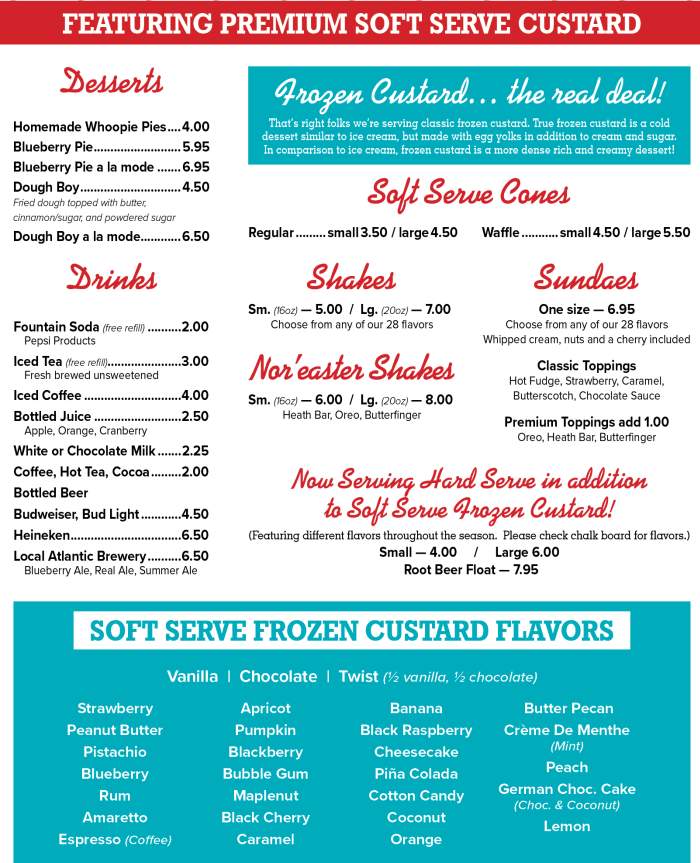 Page 2 of menu, Adelmann's Deli & Grill Bar Harbor, ME